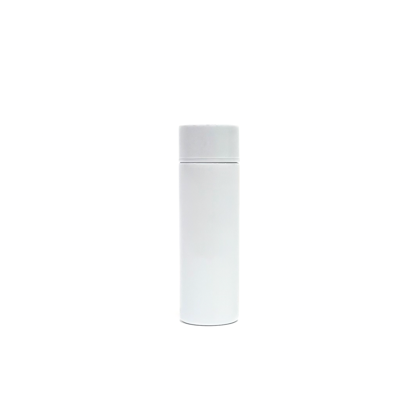 gloss_white_4 – back view. White cylindrical container photographed on a white background