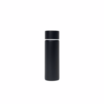 matte_black_4 – back view. Black cylindrical container photographed on a white background
